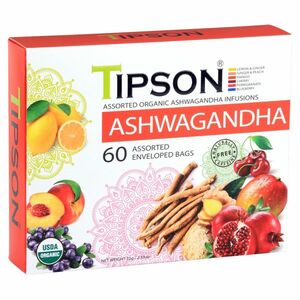 TIPSON Variácia bylinných čajov s ashwagandhou a prírodnou arómou BIO 60 sáčkov vyobraziť