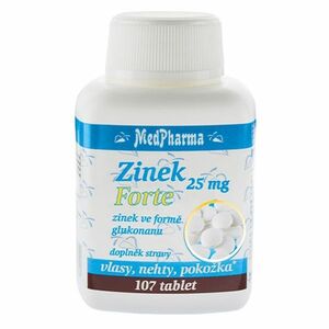 MEDPHARMA Zinok Forte 25 mg 107 tabliet vyobraziť