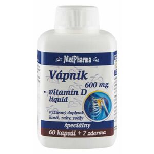 MedPharma Vápnik 600 mg + Vitamín D liq. 67 kapsúl vyobraziť
