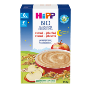 HiPP BIO Kaša mliečna na dobrú noc ovsená/jablková od 8m+, 250 g vyobraziť