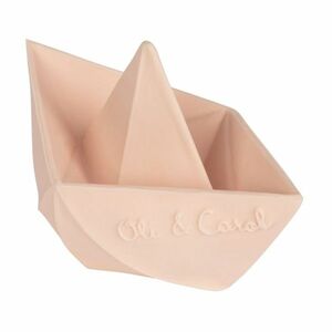 Oli&Carol Origami Boat Nude - hryzátko a hračka do vody v tvare loďky, farba Nude vyobraziť