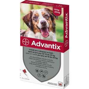 Advantix Spot-on pre psy od 4 do 10 kg vyobraziť
