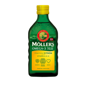 Mollers Omega 3 Rybí olej, Citrónová príchuť z pečene tresiek 250 ml vyobraziť