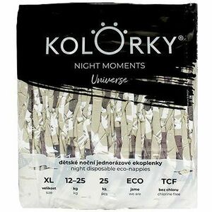 Kolorky Night Moments - Vesmír - XL (12-25 kg) nočné jednorázové ekoplienky 25 ks vyobraziť