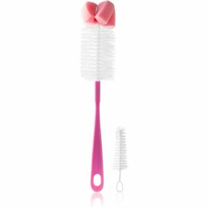 BabyOno Take Care Brush for Bottles and Teats with Mini Brush & Sponge Tip kefa na čistenie Pink 2 ks vyobraziť