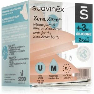 Suavinex Zero Zero Bottle Teat cumlík na fľašu M Medium Flow 0 m+ 2 ks vyobraziť