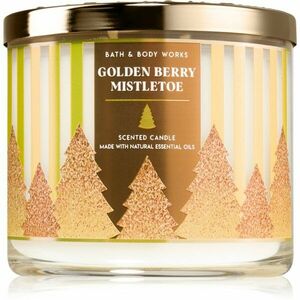 Bath & Body Works Golden Berry Mistletoe vonná sviečka 411 g vyobraziť