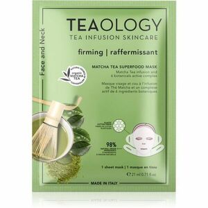 Teaology Face Mask Matcha Tea Superfood spevňujúca plátenková maska na kontúry tváre s matchou 21 ml vyobraziť