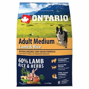 ONTARIO Adult Medium Lamb & Rice granule pre psov 1 ks, Hmotnosť balenia (g): 2, 25 kg vyobraziť