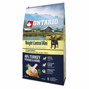 ONTARIO Dog Mini Weight control turkey & potatoes granule pre psov 1 ks, Hmotnosť balenia (g): 6, 5 kg vyobraziť