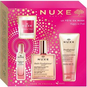NUXE Happy in Pink Multifunkčný olej 100 ml + sprchový gél 100 ml + parfumovaná voda 15 ml + vonná sviečka 70 g Darčekové balenie vyobraziť