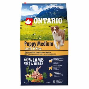 ONTARIO Puppy Medium Lamb & Rice granule pre šteňatá 1 ks, Hmotnosť balenia (g): 6, 5 kg vyobraziť