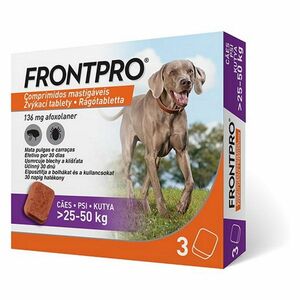 FRONTPRO® antiparazitárne žuvacie tablety pre psov (25-50 kg) 136 mg 3 kusy vyobraziť