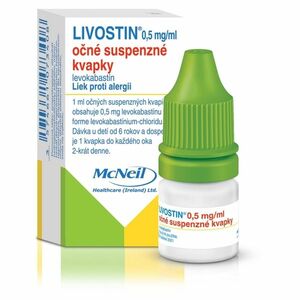 LIVOSTIN 0, 5 mg/ml očné suspenzné kvapky liek proti alergii 4 ml vyobraziť