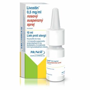 LIVOSTIN 0, 5 mg/ml nosový suspenzný sprej liek proti alergii 10 ml vyobraziť
