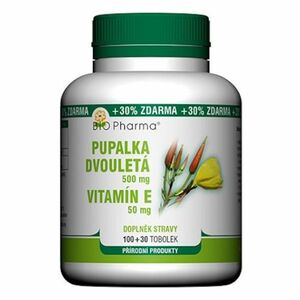 BIO PHARMA Pupalka dvojročná 500 mg + vitamín E 50 mg 100 + 30 kapsúl vyobraziť