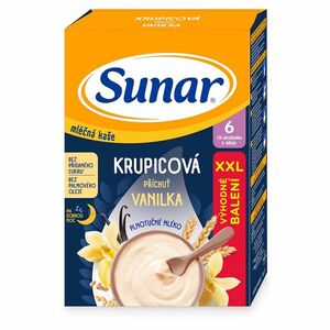 SUNAR Mliečna krupicová kaša vanilka na dobrú noc 6m+ 340 g vyobraziť