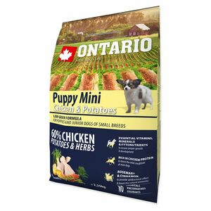 ONTARIO Puppy Mini Chicken & Potatoes granule pre šteňatá 1 ks, Hmotnosť balenia (g): 2, 25 kg vyobraziť