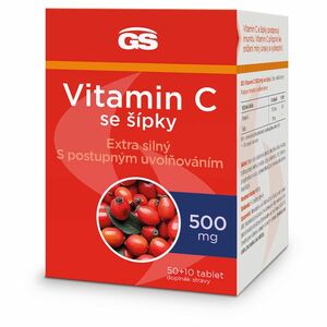 GS Vitamín C 500 mg so šípkami 50 + 10 tabliet vyobraziť