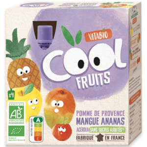 VITABIO Cool fruits vrecko jablko, mango, ananás 4m+ BIO 4 x 90 g vyobraziť