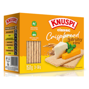 KNUSPI Crispbread 3 druhy syra 150 g vyobraziť