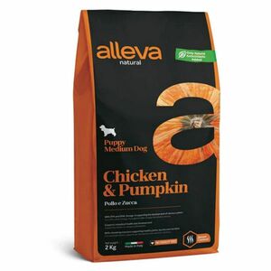 ALLEVA Natural Puppy Medium Chicken&Pumpkin granule pre šteňatá 2 kg vyobraziť
