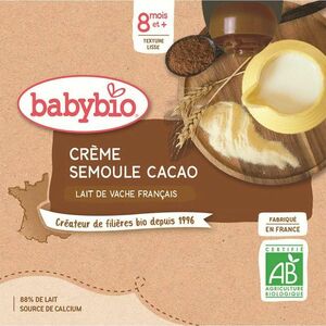 BABYBIO kapsička kakaový krém s krupičkou 4x85 g vyobraziť