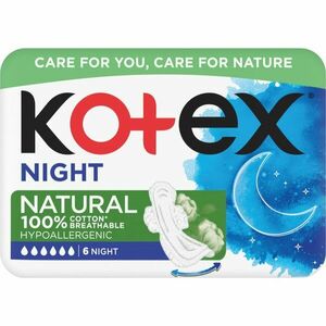 Kotex Natural Night vložky 6 ks vyobraziť