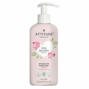 ATTITUDE Baby leaves detské telové mydlo a šampón 2 v 1 bez vône 473 ml vyobraziť
