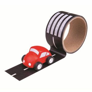 BIGJIGS Toys Lepiaca páska cesta s autíčkom vyobraziť