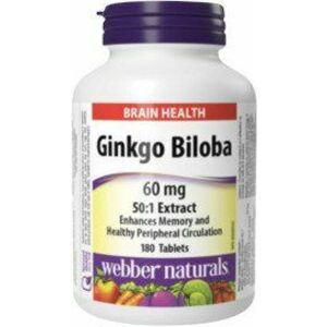 Webber Naturals Ginkgo Biloba 60 mg, 180 tabliet vyobraziť