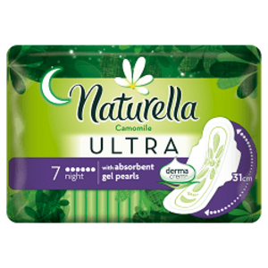 Naturella CAMOMILE Ultra Night hygienické vložky 7 ks vyobraziť