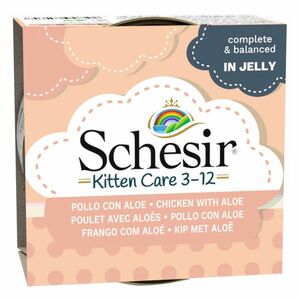 SCHESIR Kitten konzerva pre mačiatka kura a aloe 85 g vyobraziť