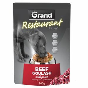 GRAND Restaurant dusené hovädzie mäso vo vrecku pre psov 300 g vyobraziť