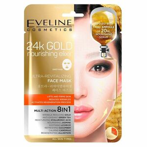 EVELINE 24k Gold Ultra oživujúca vyživujúca pleťová textilná maska s 24k zlatom 20 ml vyobraziť