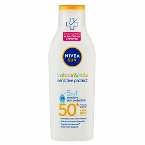 NIVEA Sun Detské mlieko na opaľovanie Sensitive OF 50+ 200 ml vyobraziť