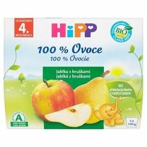 HiPP Príkrm BIO 100% Ovocie jablká s hruškami 4 x 100 g vyobraziť