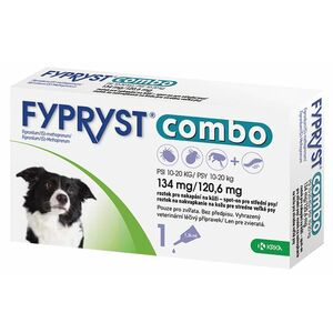 Fypryst Combo 134 mg/120, 6 mg Psy 10-20 kg 1.34 ml vyobraziť