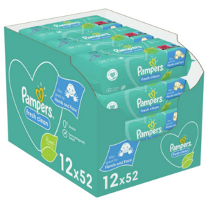 Pampers Wipes Fresh clean Vlhčené utierky BOX 12 x 52 ks vyobraziť