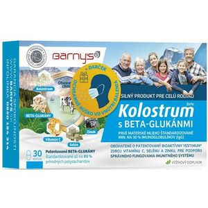 Barny's KOLOSTRUM s beta-glukánmi forte + darček rúško (dospelí) 30 kapsúl vyobraziť