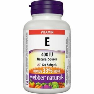 Webber Naturals Vitamín E 400 IU prírodný zdroj BONUS 120 kapsúl vyobraziť