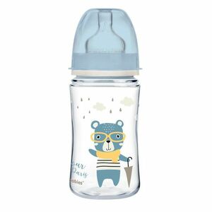 Canpol babies Dojčenská antikoliková fľaša široká EasyStart BONJOUR PARIS modrá 240 ml vyobraziť