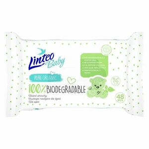 Linteo Baby 100% Biodegradable detské jemné vlhčené obrúsky 48 ks vyobraziť