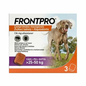 FRONTPRO Antiparazitárne žuvacie tablety pre psov (25-50 kg) 3 ks vyobraziť