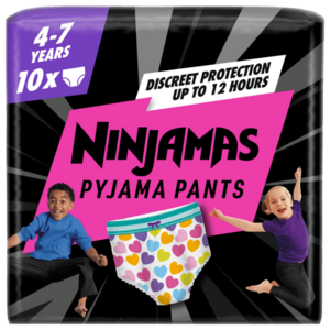 Ninjamas Absorpčné spodné prádlo dievča 4-7 rokov (17-30 kg), Srdce 10 ks vyobraziť