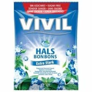 Vivil Bonbons Extra Stark drops mentolový s vitamínom C bez cukru 60 g vyobraziť