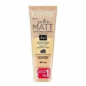 Eveline Satin Matt Mattifying & Covering Foundation 4in1 tekutý make-up so zmatňujúcim účinkom 101 Ivory 30 ml vyobraziť