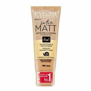 Eveline Satin Matt Mattifying & Covering Foundation 4in1 tekutý make-up so zmatňujúcim účinkom 104 Beige 30 ml vyobraziť