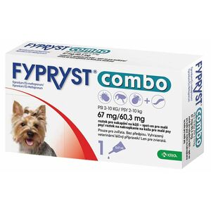 Fypryst Combo 67 mg/60 3 mg Psy 2-10 kg Roztok na kvapkanie na kožu pre malé psy 1 ks vyobraziť