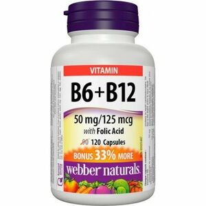 Webber Naturals Vitamín B6+B12+Folic Acid 120 tabliet vyobraziť
